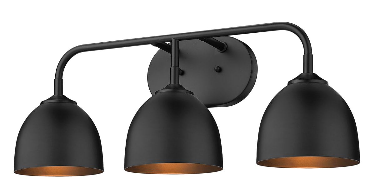 Golden Lighting 6956BA3 BLKBLK Zoey 3 Light 25" Wide